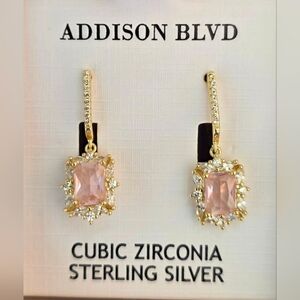 Addison Blvd. Cubic Zirconia Earring, Pink